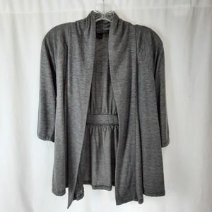 AB Studio Gray Draped Summer Cardigan, Size - Small
